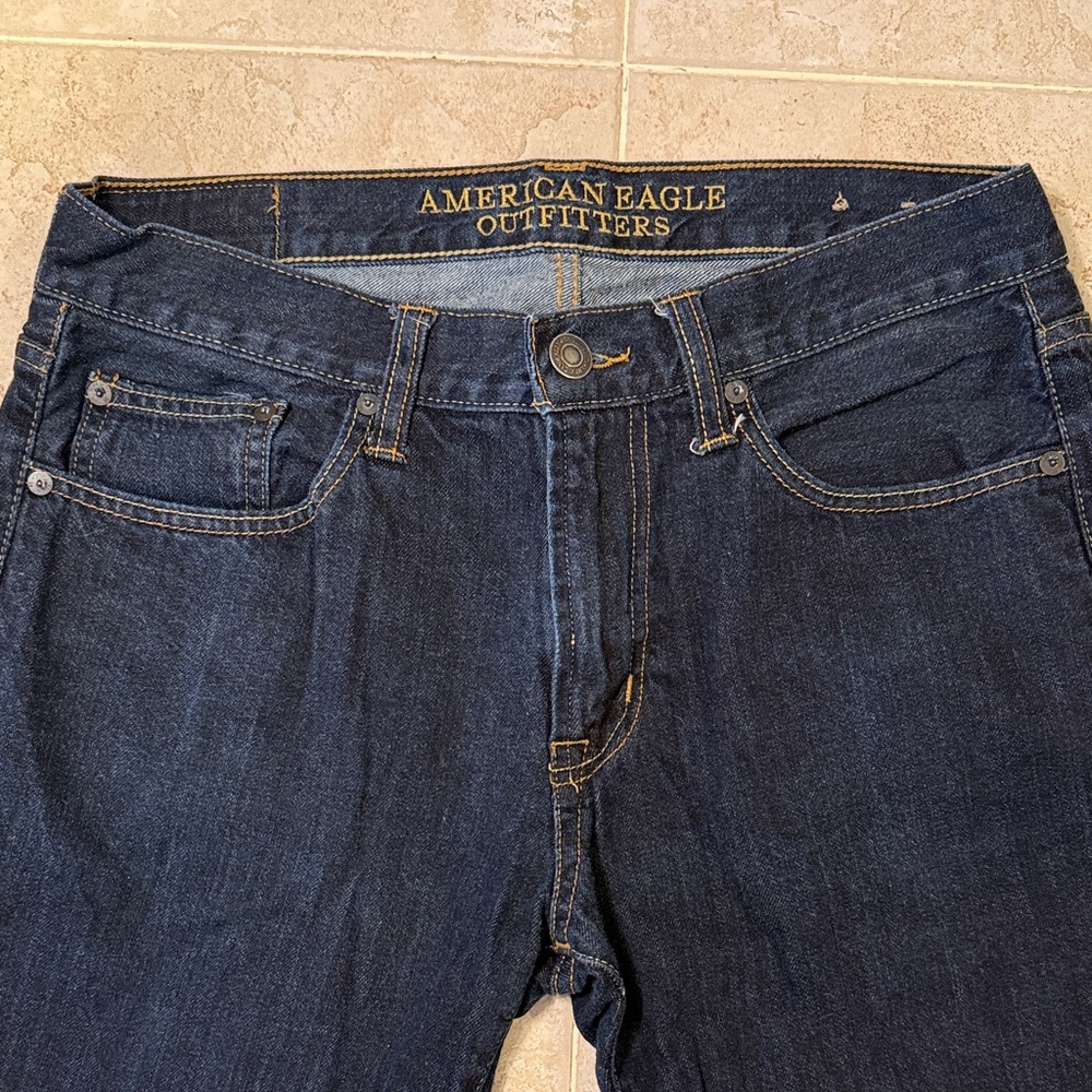 American Eagle Outfitters Dark Indigo Slim Straight Men's Jeans